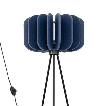 lampadaire lamelles de feutre 45 cm bleu marine et noir, vue produit