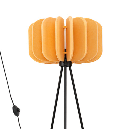 lampadaire lamelles de feutre 45 cm jaune et noir, vue produit
