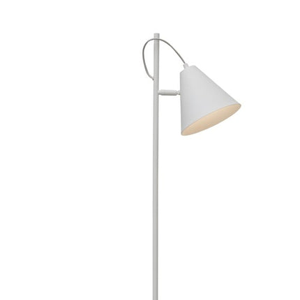 Vue complète du lampadaire Lisbon blanc sur fond blanc