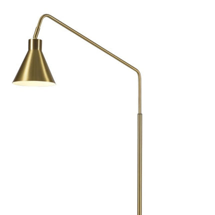 Silhouette de profil du lampadaire Lyon en fer doré avec abat-jour conique