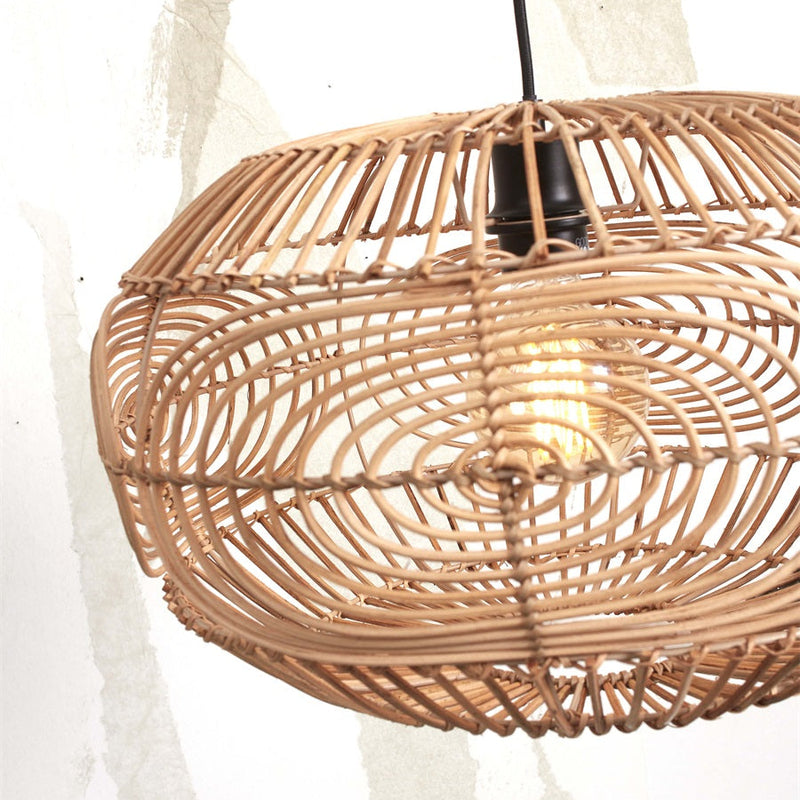 Dimensions Lampadaire Madeira Rotin Tressé et Bois Blanc 176 cm