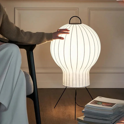 Schéma des dimensions du lampadaire minimaliste soie montgolfière