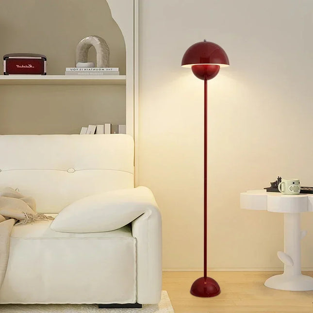 Lampadaire nordique champignon coloré en aluminium et fer