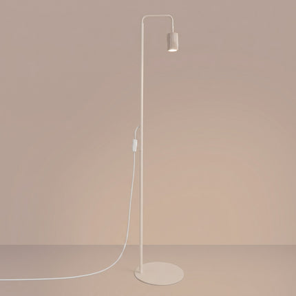 Lampadaire Oslo 1 spot orientable beige, lumière allumée