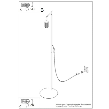 Lampadaire Oslo 1 spot orientable beige, notice de montage