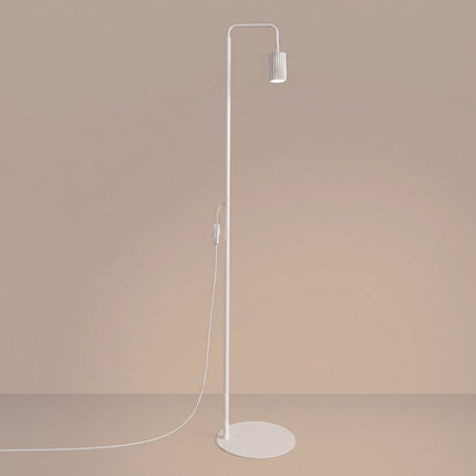Lampadaire Oslo 1 spot orientable blanc, lumière allumée