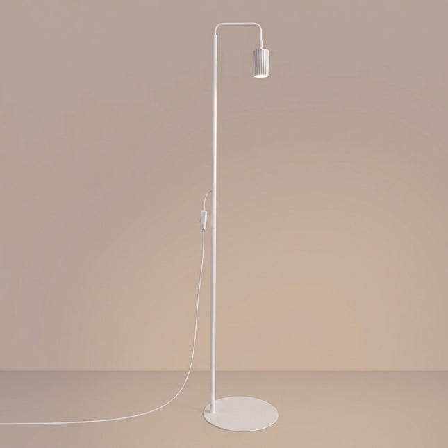 Lampadaire Oslo 1 spot orientable blanc, lumière allumée