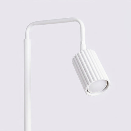Lampadaire Oslo 1 spot orientable blanc, packshot de trois quarts