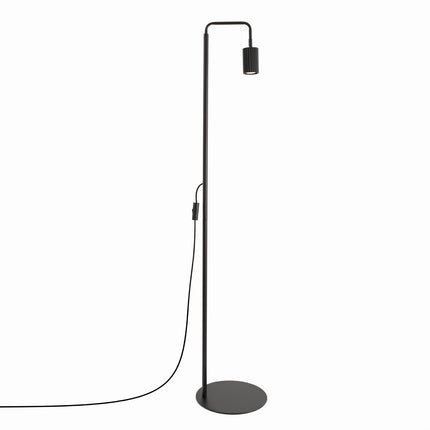 Lampadaire Oslo 1 spot orientable noir, packshot sur fond blanc