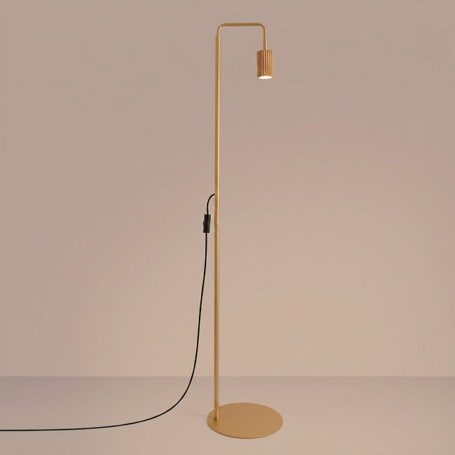 Lampadaire Oslo 1 spot orientable or, lumière allumée