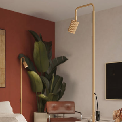 Lampadaire Oslo 1 spot orientable or, intérieur contemporain