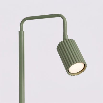 Lampadaire Oslo 1 spot orientable vert olive, packshot de trois quarts