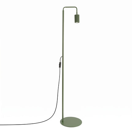 Lampadaire Oslo 1 spot orientable vert olive, packshot sur fond blanc