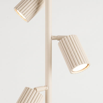 Lampadaire Oslo 3 spots orientables beige, vue de détail