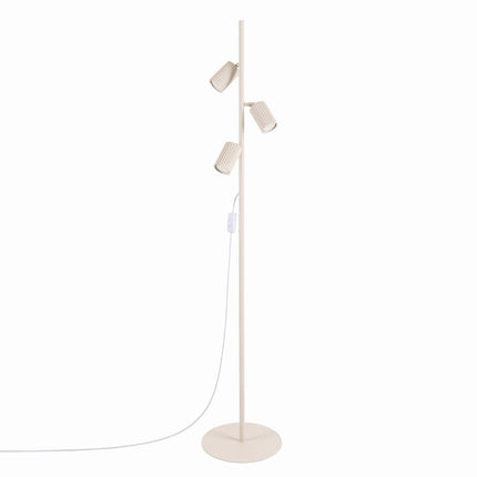 Lampadaire Oslo 3 spots orientables beige, packshot sur fond blanc