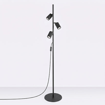 Lampadaire Oslo 3 spots orientables noir, vue en situation