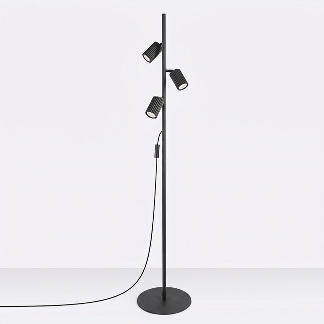 Lampadaire Oslo 3 spots orientables noir, vue en situation