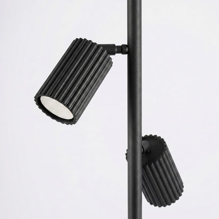 Lampadaire Oslo 3 spots orientables noir, packshot de trois quarts