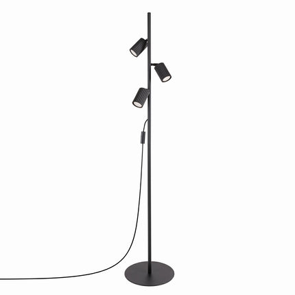 Lampadaire Oslo 3 spots orientables noir, packshot sur fond blanc