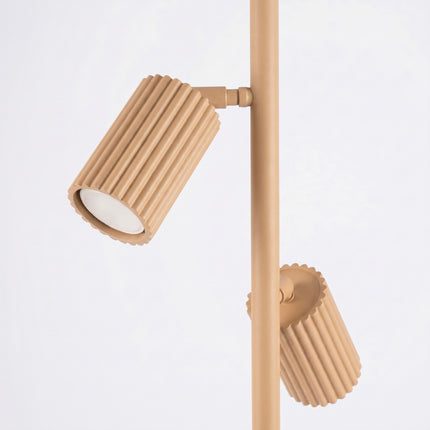 Lampadaire Oslo 3 spots orientables or, packshot de trois quarts
