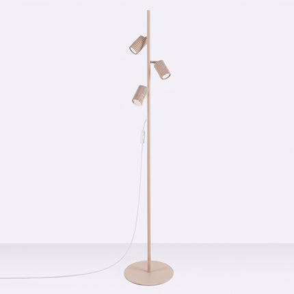 Lampadaire Oslo 3 spots orientables taupe, vue en situation