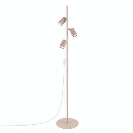 Lampadaire Oslo 3 spots orientables taupe, packshot sur fond blanc