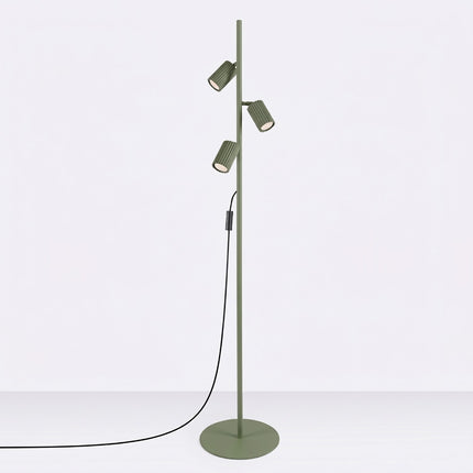 Lampadaire Oslo 3 spots orientables vert olive, vue en situation