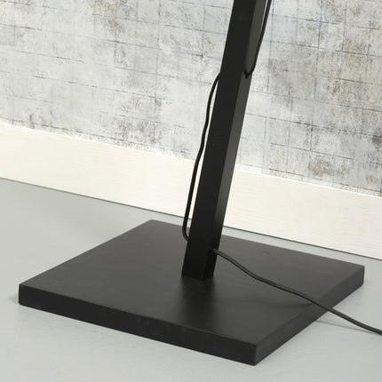 Socle carré en métal noir stable du lampadaire Palawan avec câble textile