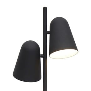 Packshot du lampadaire Salamanca noir à double diffuseur conique en métal