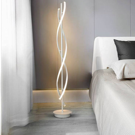 Spiralförmige LED-Stehleuchte im modernen Design