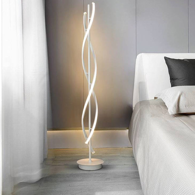 Spiralförmige LED-Stehleuchte im modernen Design