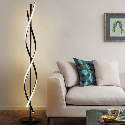Spiralförmige LED-Stehleuchte im modernen Design