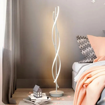 Spiralförmige LED-Stehleuchte im modernen Design