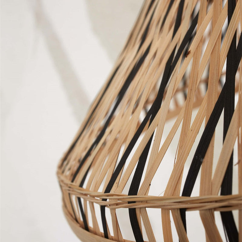 Dimensions Lámpara de pie Tahití Bambú natural y negro 150 cm