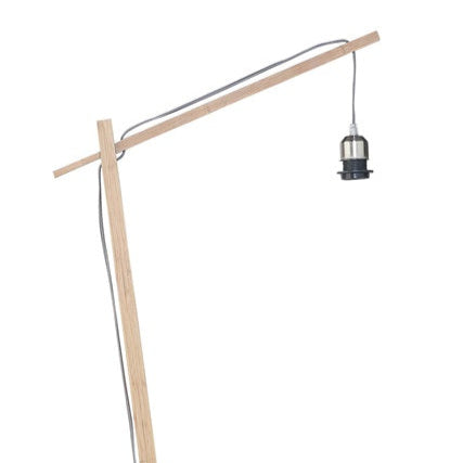 Schéma du bras en bambou et de la douille suspendue du lampadaire Tanami