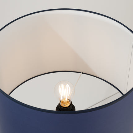 lampadaire trépied abat-jour tambour bleu marine 135 cm, vue de détail