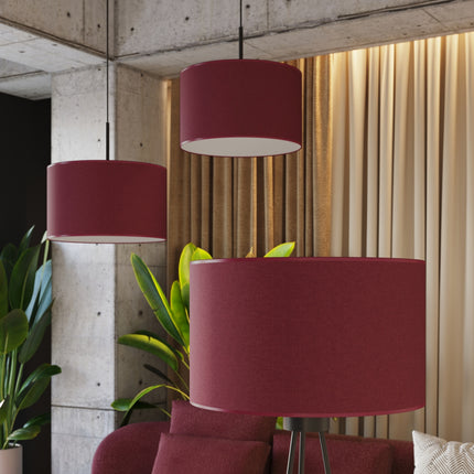 lampadaire trépied abat-jour tambour bordeaux 135 cm, intérieur contemporain