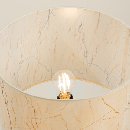 lampadaire trépied abat-jour tambour effet marbre 135 cm, vue de détail