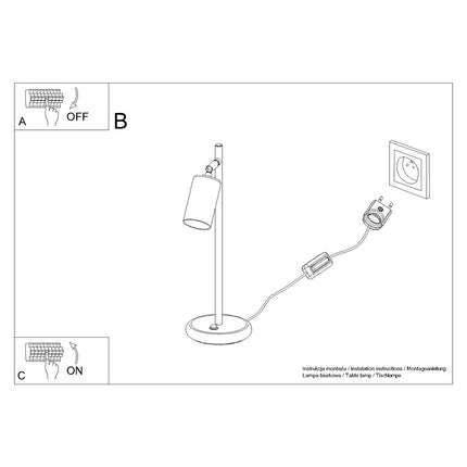 Instructions de montage de la Lampe à Poser Acier Luxe Noir/Cuivre