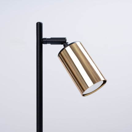 Lampe à Poser Acier Luxe Noir/Doré, vue de profil