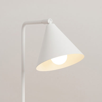 Lampe à Poser Bergen Cône en Acier Blanche, vue de détail