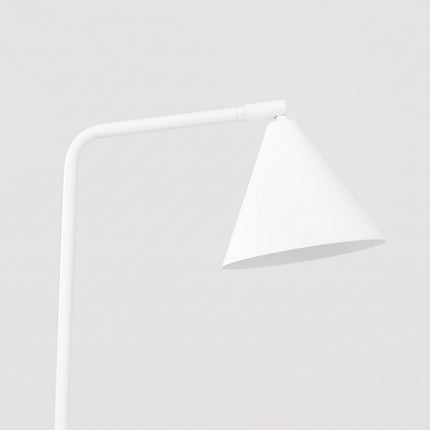 Lampe à Poser Bergen Cône en Acier Blanche, packshot de trois quarts
