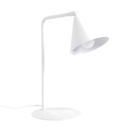 Lampe à Poser Bergen Cône en Acier Blanche, packshot sur fond blanc