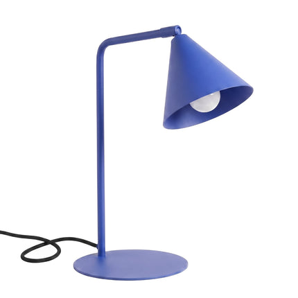 Lampe à Poser Bergen Cône en Acier Bleu Outremer, packshot sur fond blanc