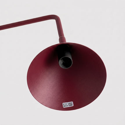 Lampe à poser Bergen cône bordeaux, détail de la platine