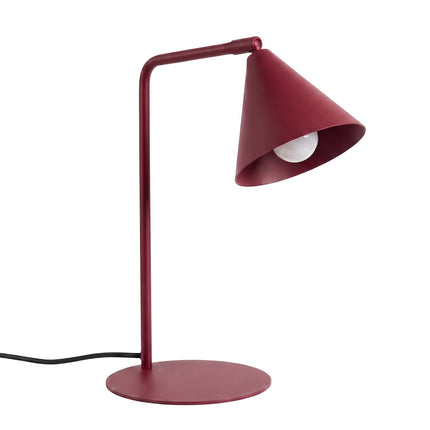 Lampe à poser Bergen cône bordeaux, packshot sur fond blanc