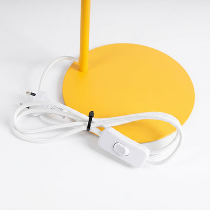 Lampe à Poser Bergen Cône en Acier Jaune Ambré, détail de la fixation