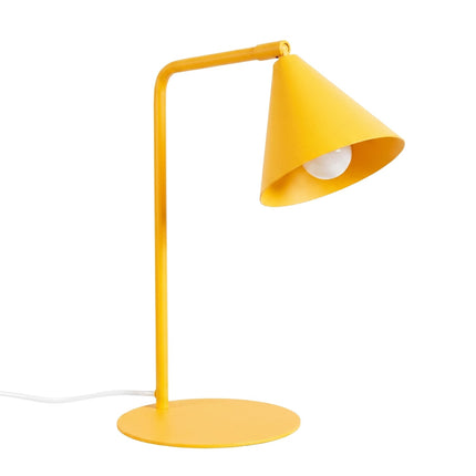 Lampe à Poser Bergen Cône en Acier Jaune Ambré, packshot sur fond blanc
