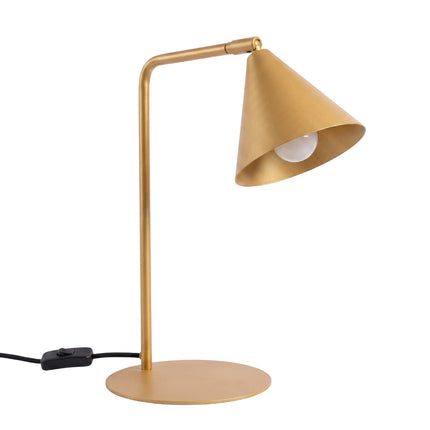 Lampe à poser Bergen cône or, packshot sur fond blanc