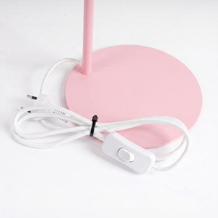 Lampe à Poser Bergen Cône en Acier Rose Poudré, détail de la fixation